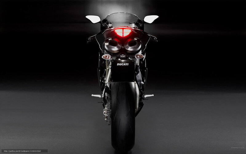 Ducati Motorcycle Rear View — Black, Dramatic