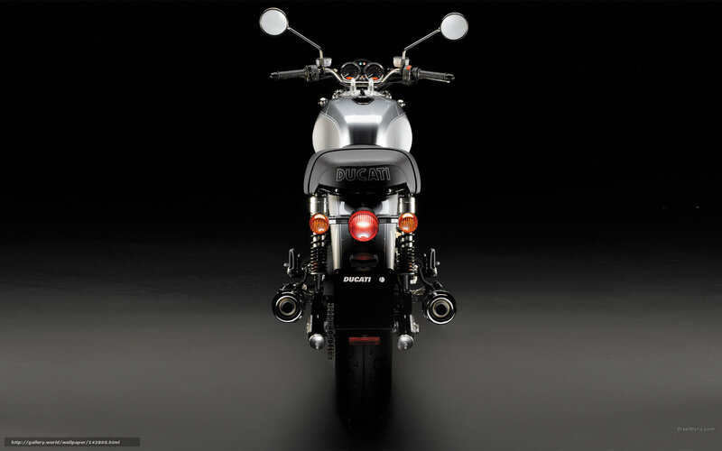 Ducati Motorcycle Rear View — Black