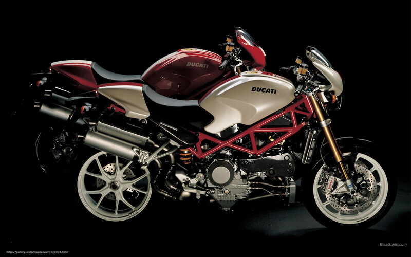 Ducati Motorcycle — Red, Dramatic, Photograph