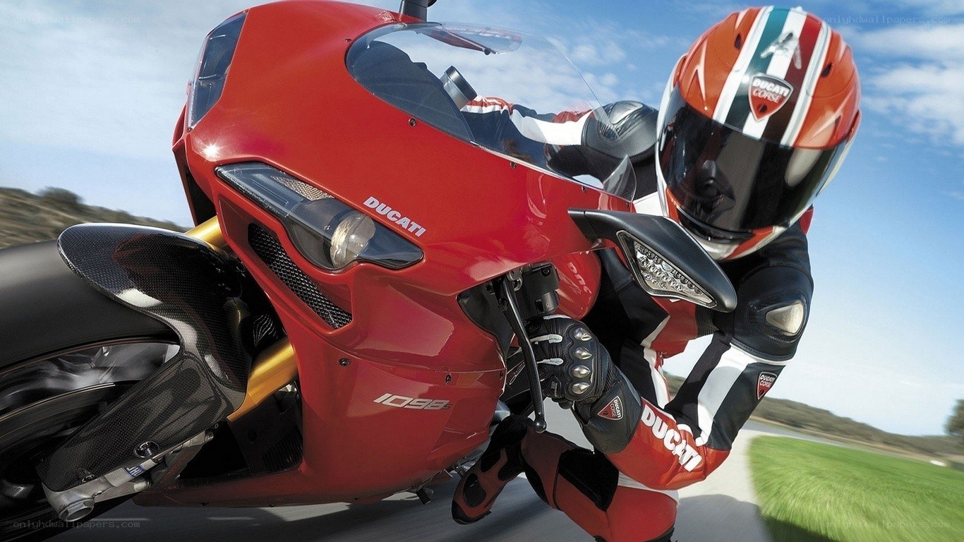 Ducati motorcycle rider in action
