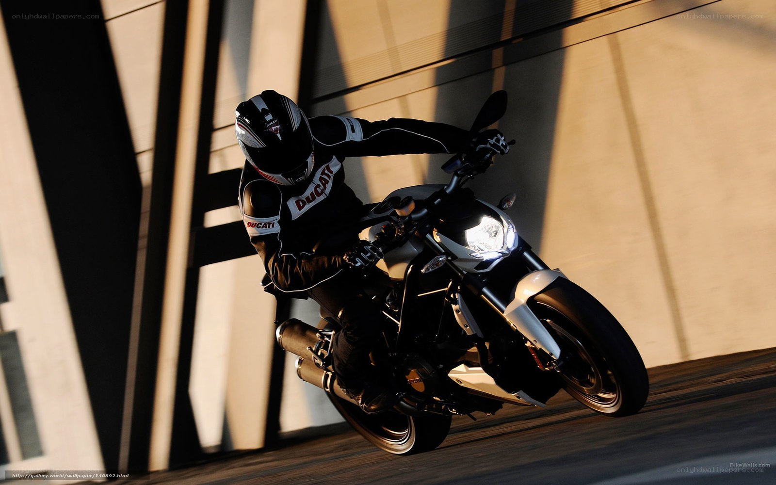 Ducati motorcycle rider in motion