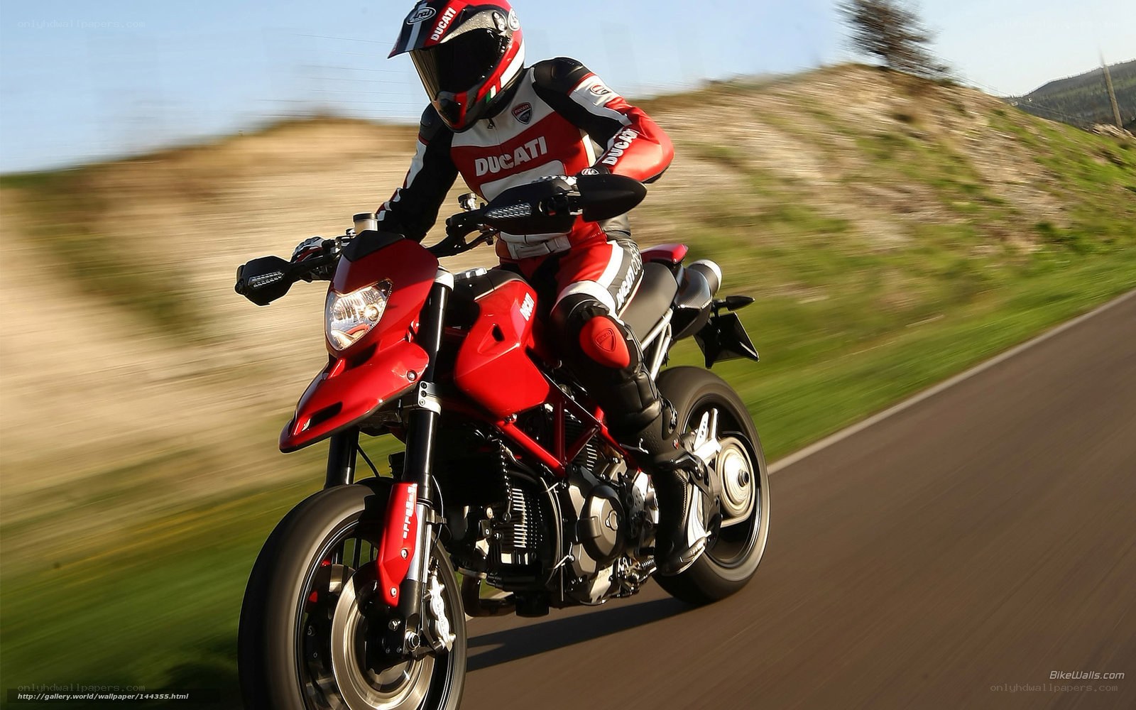 Ducati motorcycle rider on road