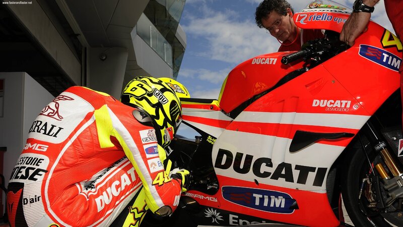 Ducati motorcycle team preparing