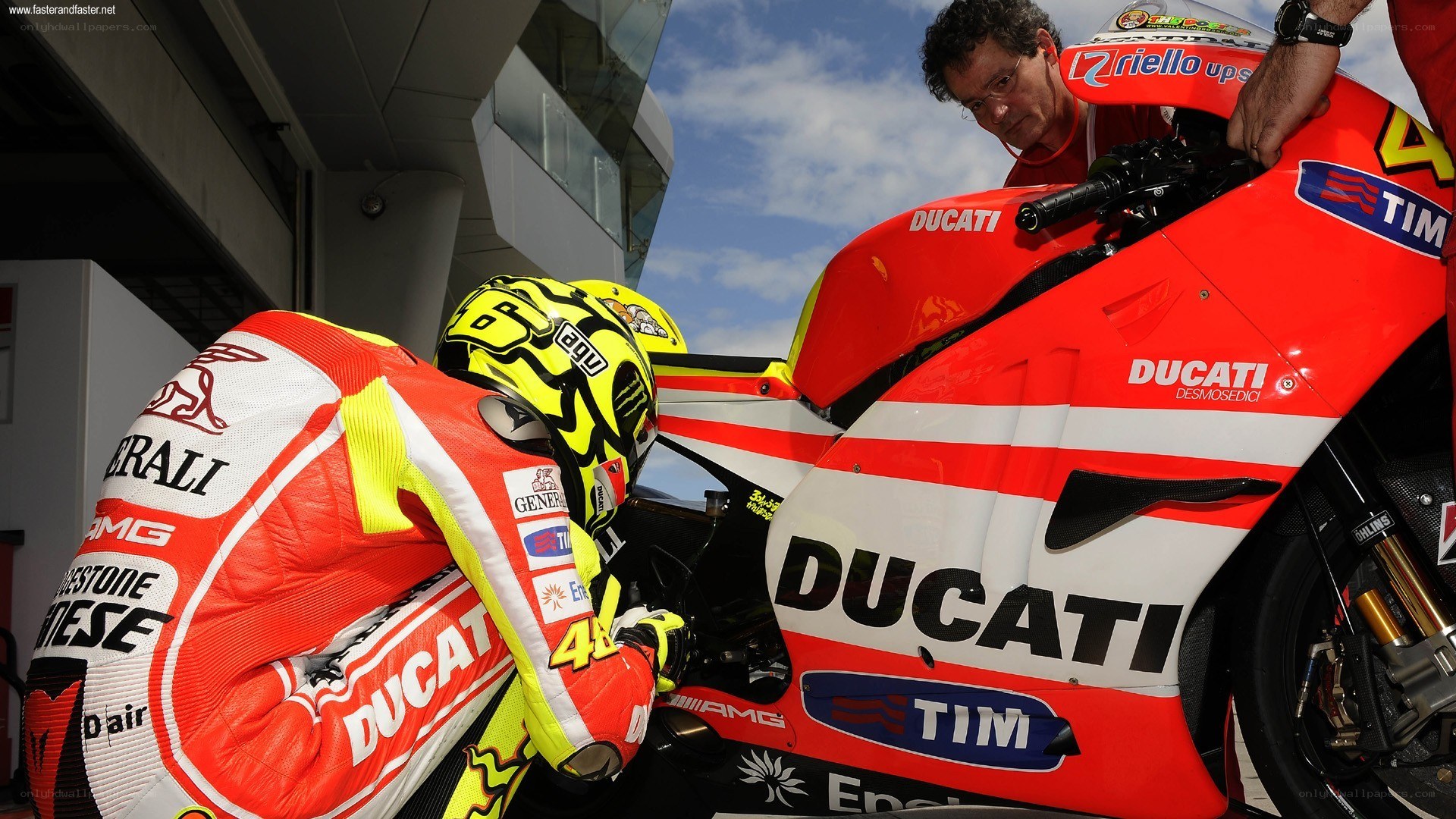 Ducati motorcycle team preparing