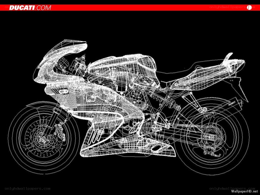 Ducati motorcycle wireframe
