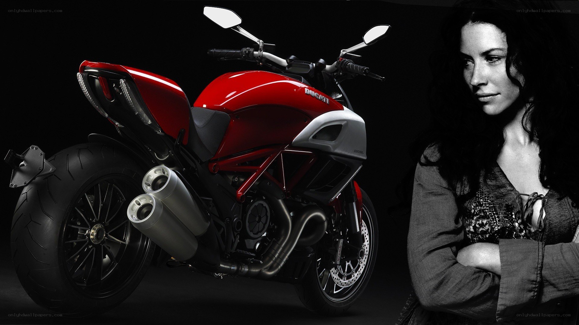Ducati motorcycle with woman
