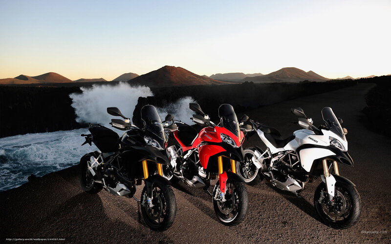 Ducati motorcycles on coast