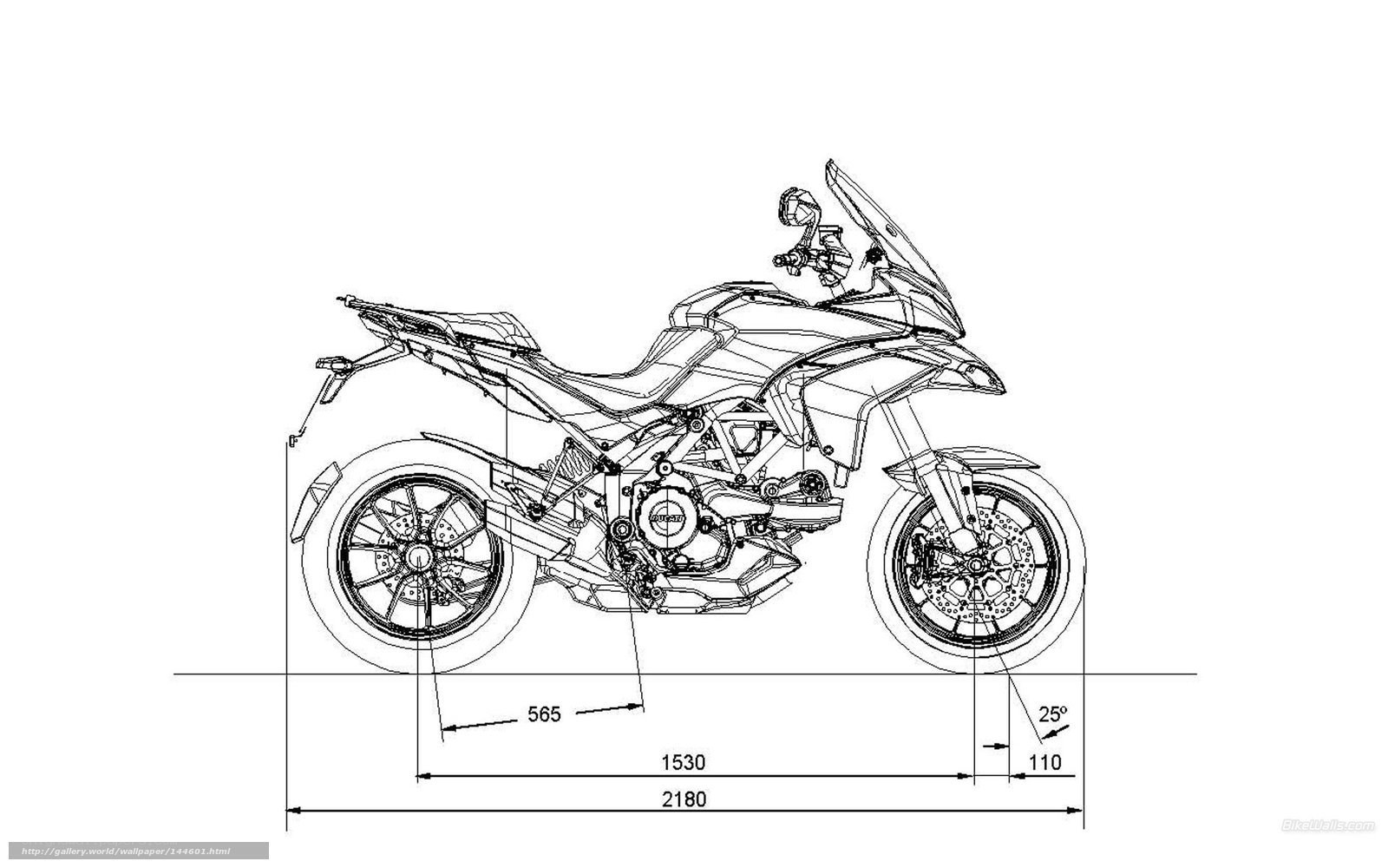 Ducati Multistrada 1260 technical drawing