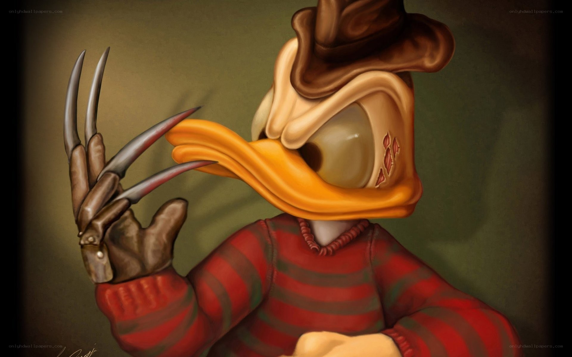 Duck as Freddy Krueger
