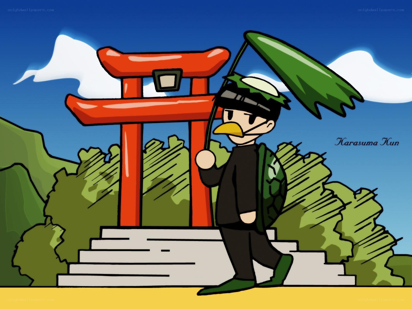 duck character at a shrine
