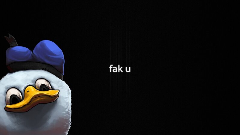 Duck Character with Blue Hat — Black, Dark
