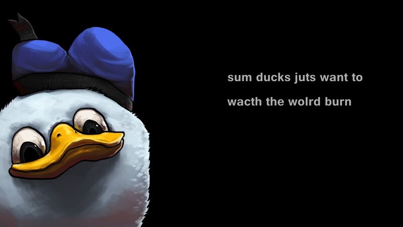 Duck Character with Blue Hat