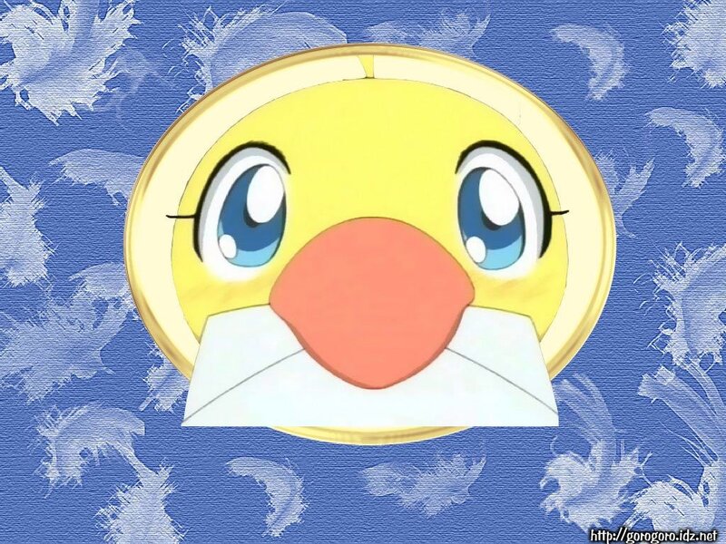 Duck character with envelope