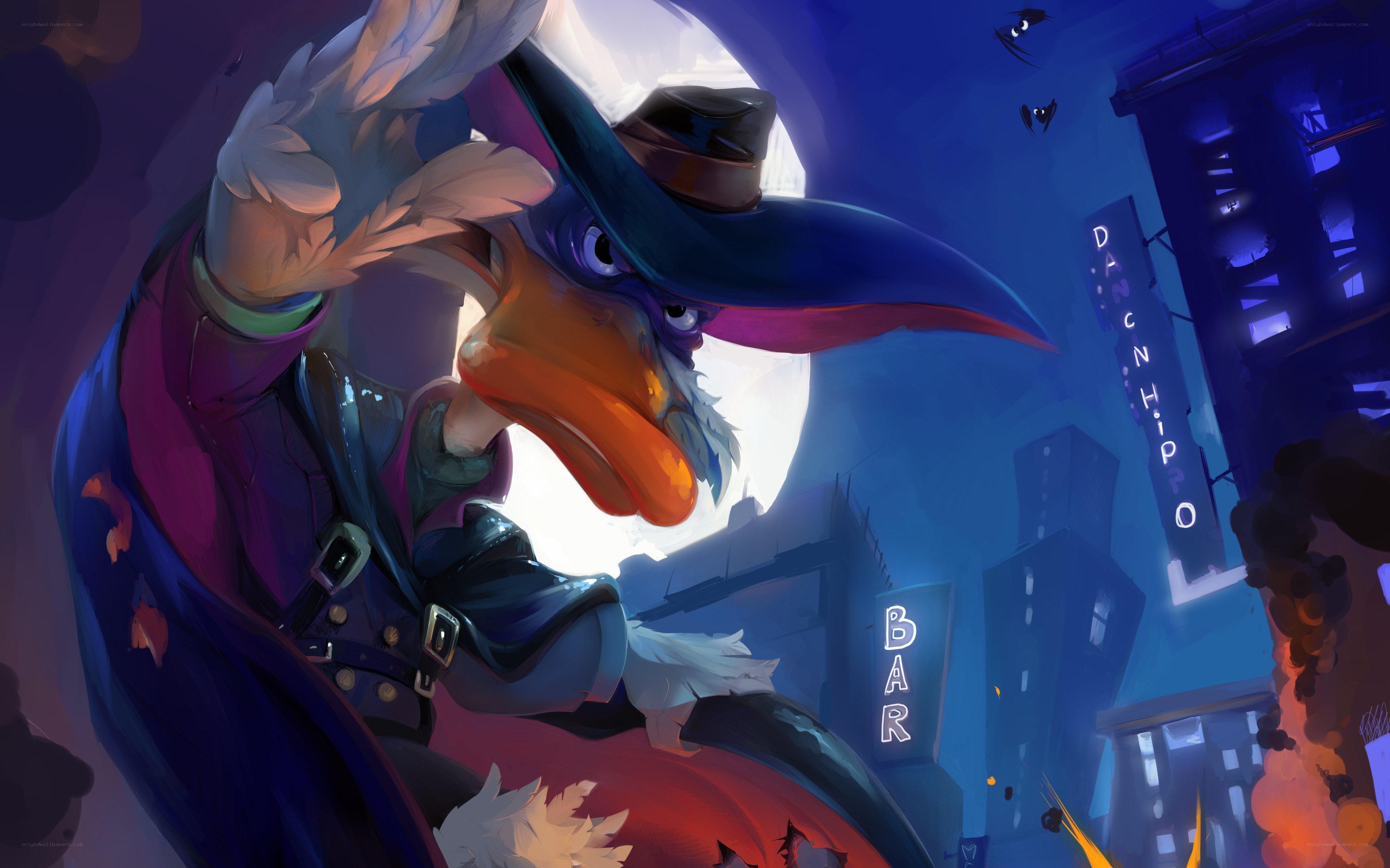 duck detective in a city