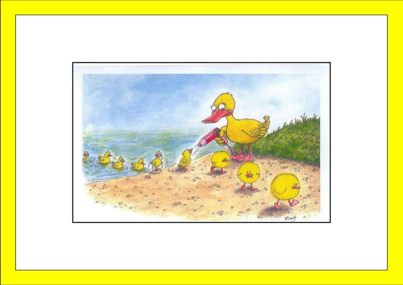 Duck Family on Beach