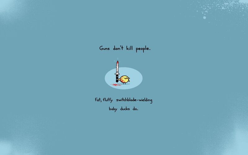Duck with knife illustration