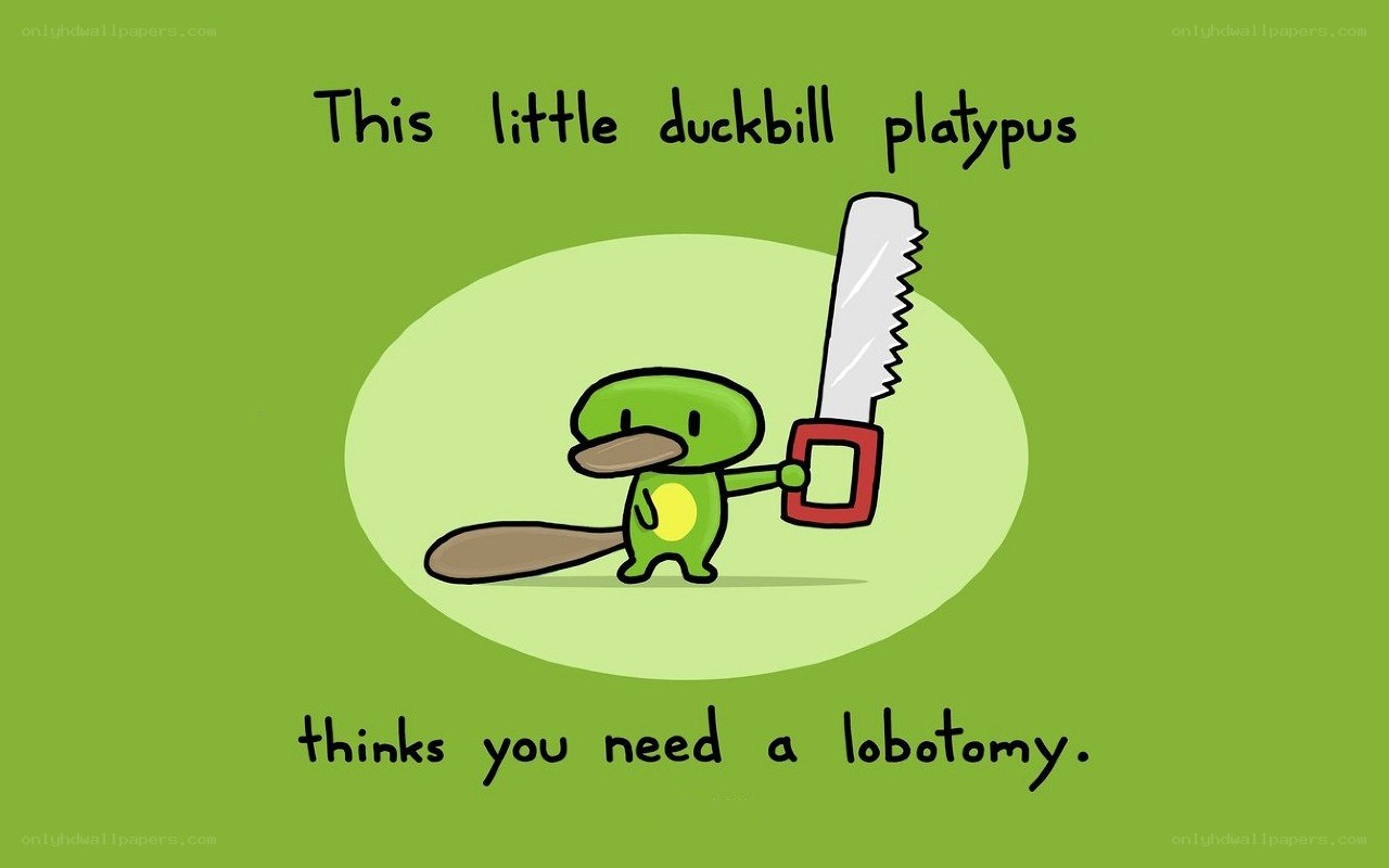 duckbill platypus with saw