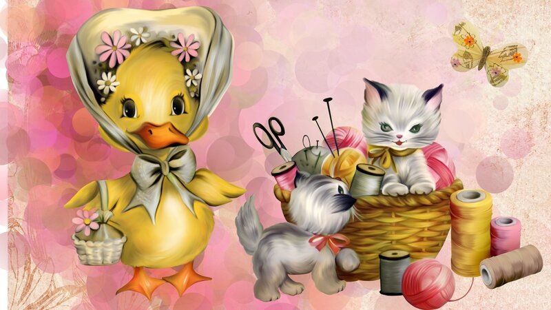 Duckling with Kitten