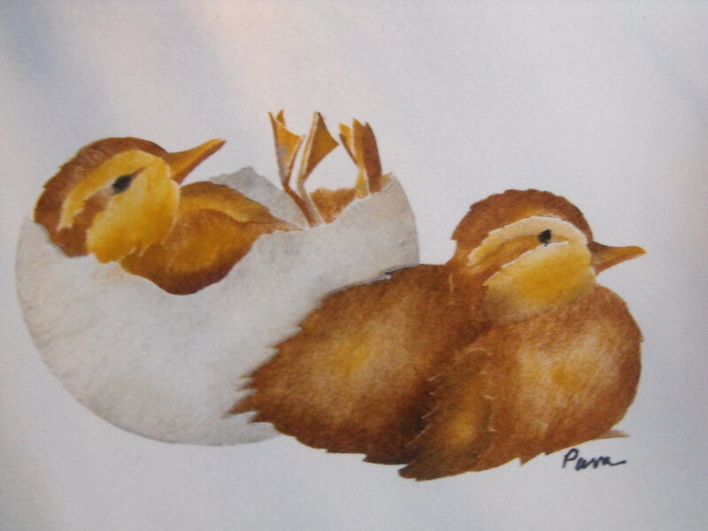 Ducklings hatching from egg