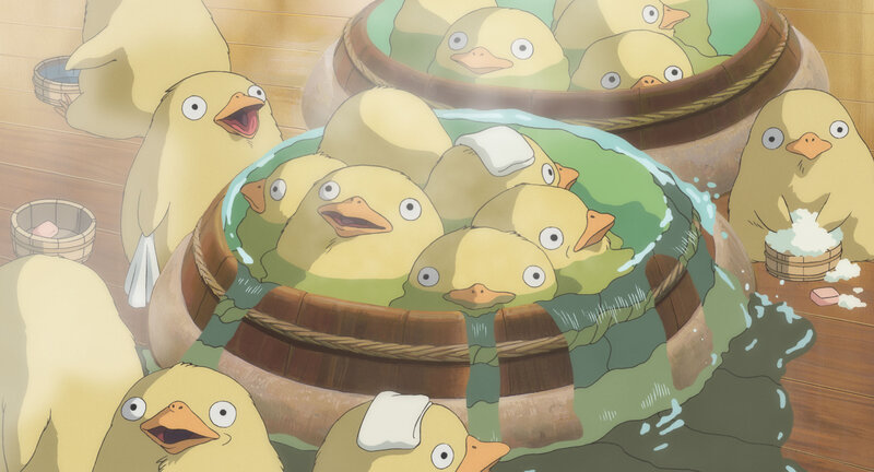 Ducklings in a bath