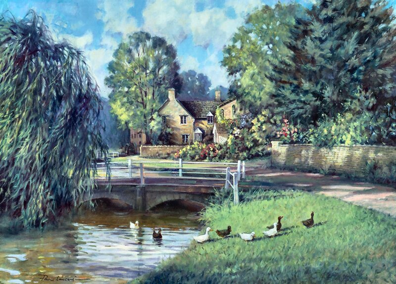 Ducks by a River — Green