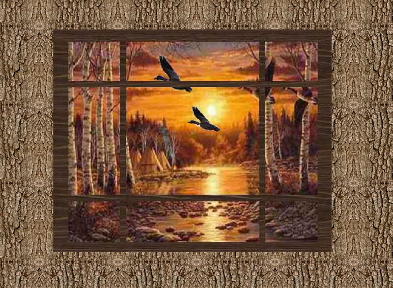 Ducks Flying over River — Orange