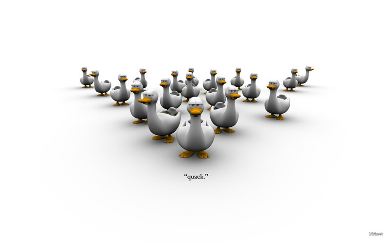 Ducks in a formation