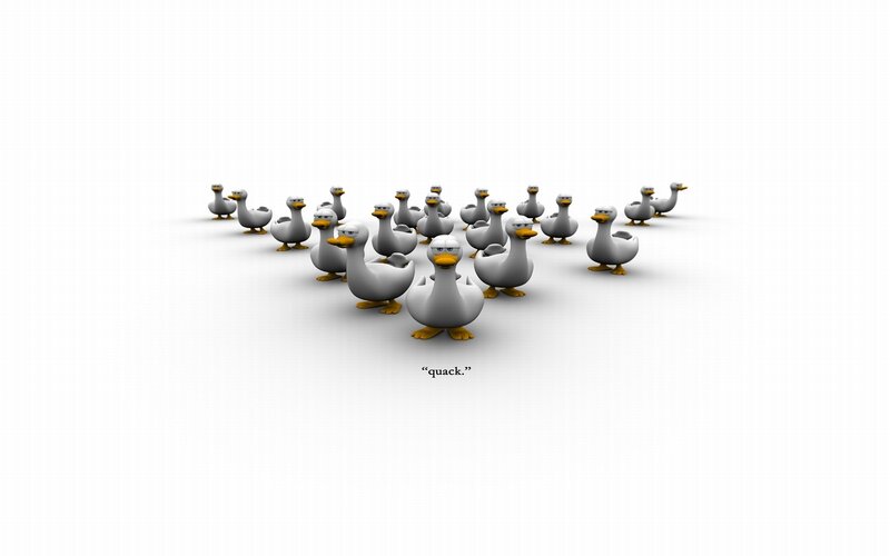 Ducks in a line