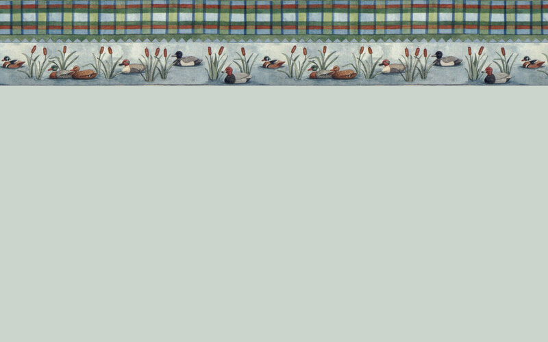 Ducks in a Pond — Blue, Calm, Illustration