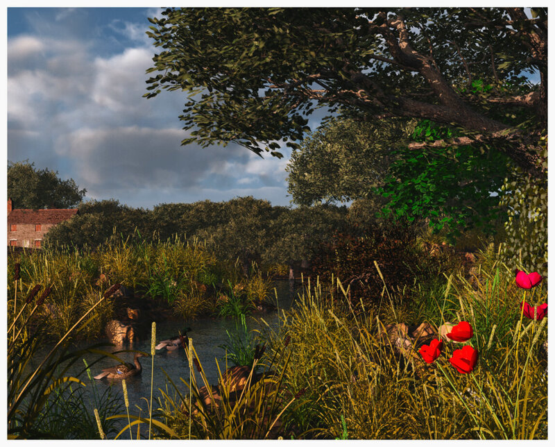 Ducks in a Pond — Green