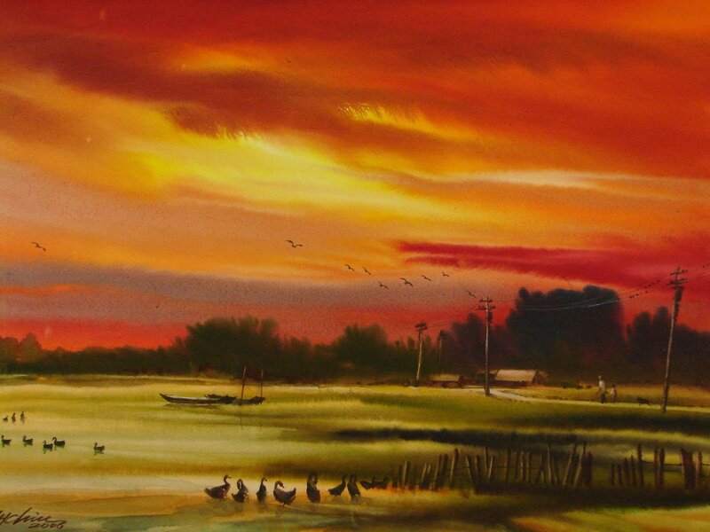 Ducks in a Pond — Red