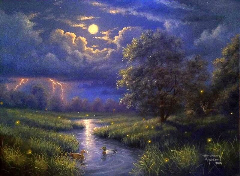 Ducks in a Stream — Blue
