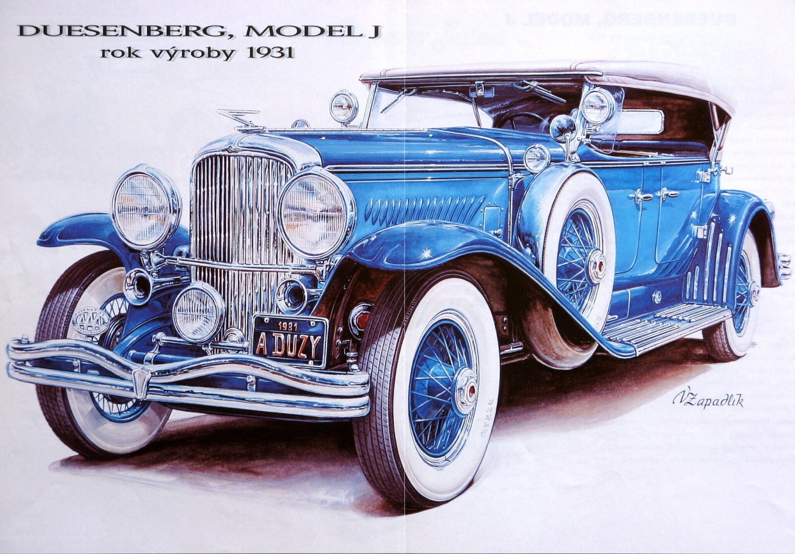 Duesenberg Model J car illustration