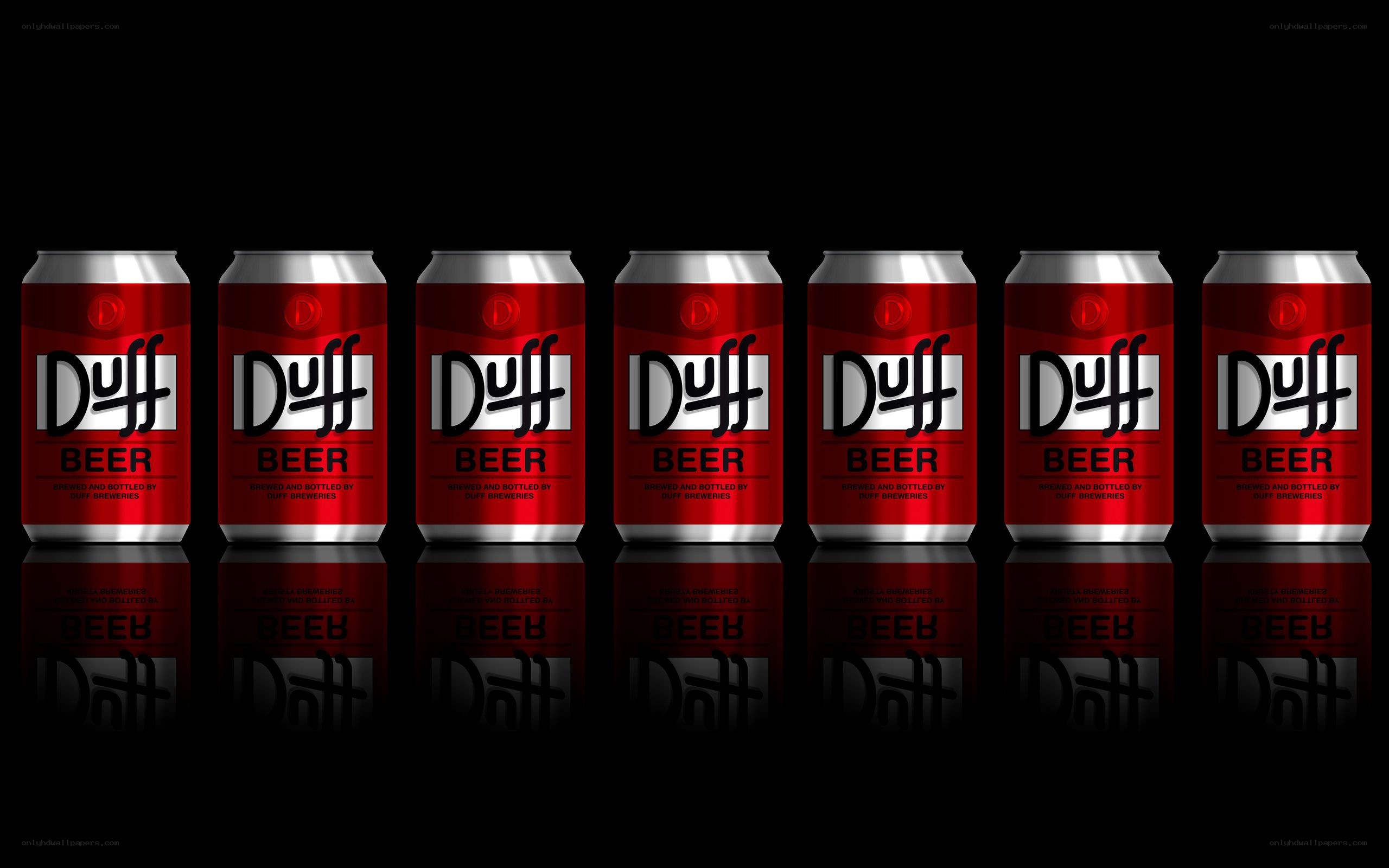 Duff Beer cans in a row