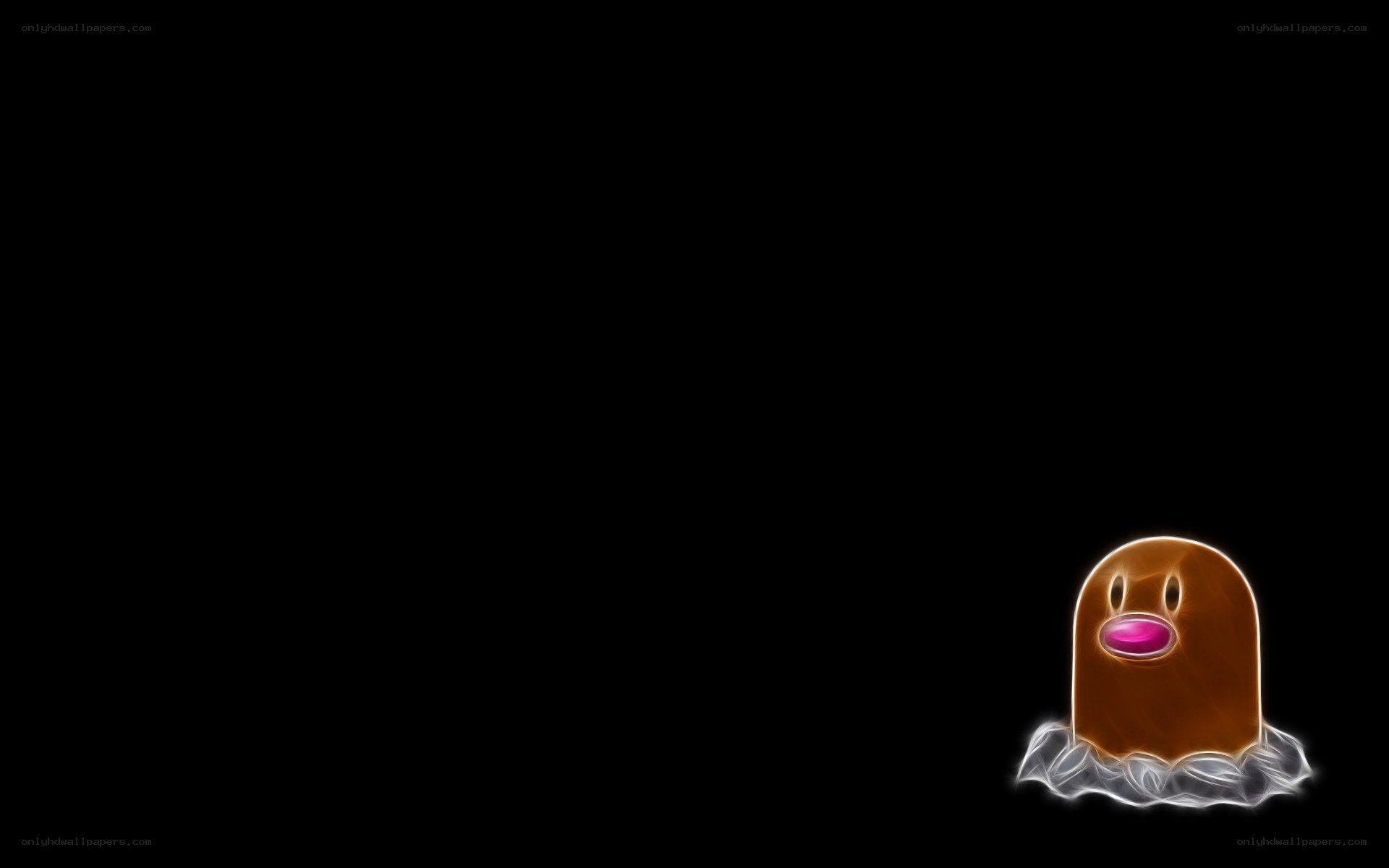 Dugtrio character on black background