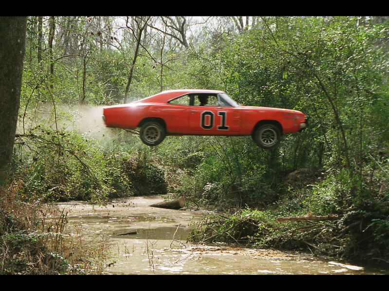 Duke Nukem's car jumps a creek