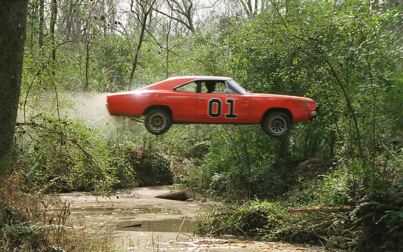 Duke Nukem's car jumps a creek