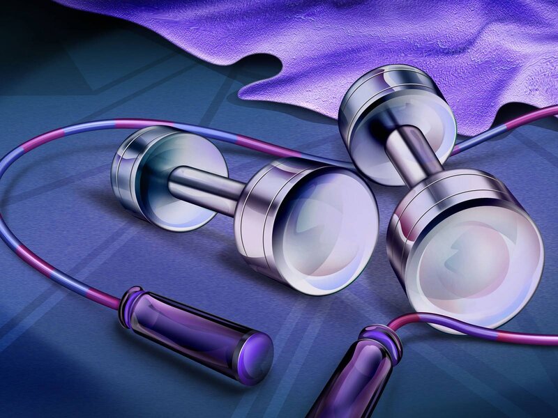 Dumbbells and jump rope