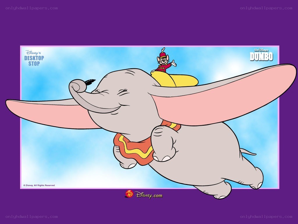 Dumbo flying with Timothy Q. Mouse