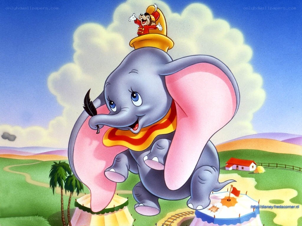 Dumbo flying with Timothy Q. Mouse