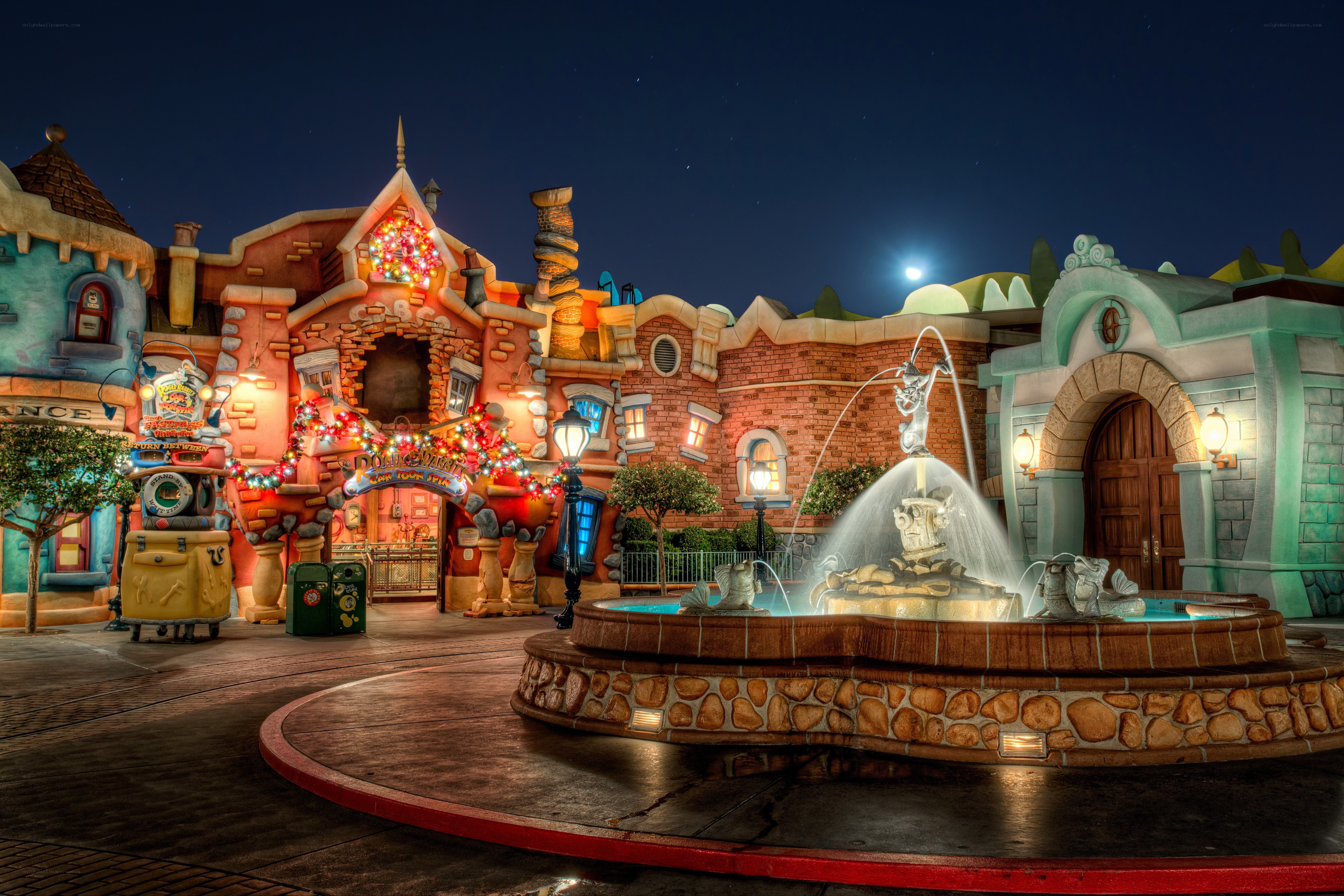 Dumbo the Flying Elephant at night