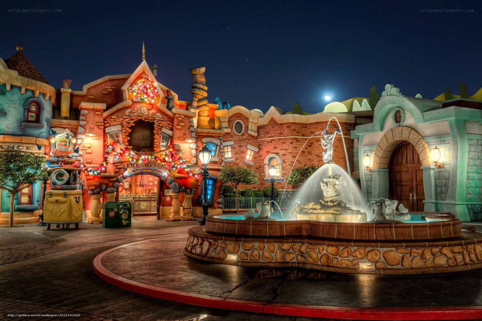 Dumbo the Flying Elephant at night