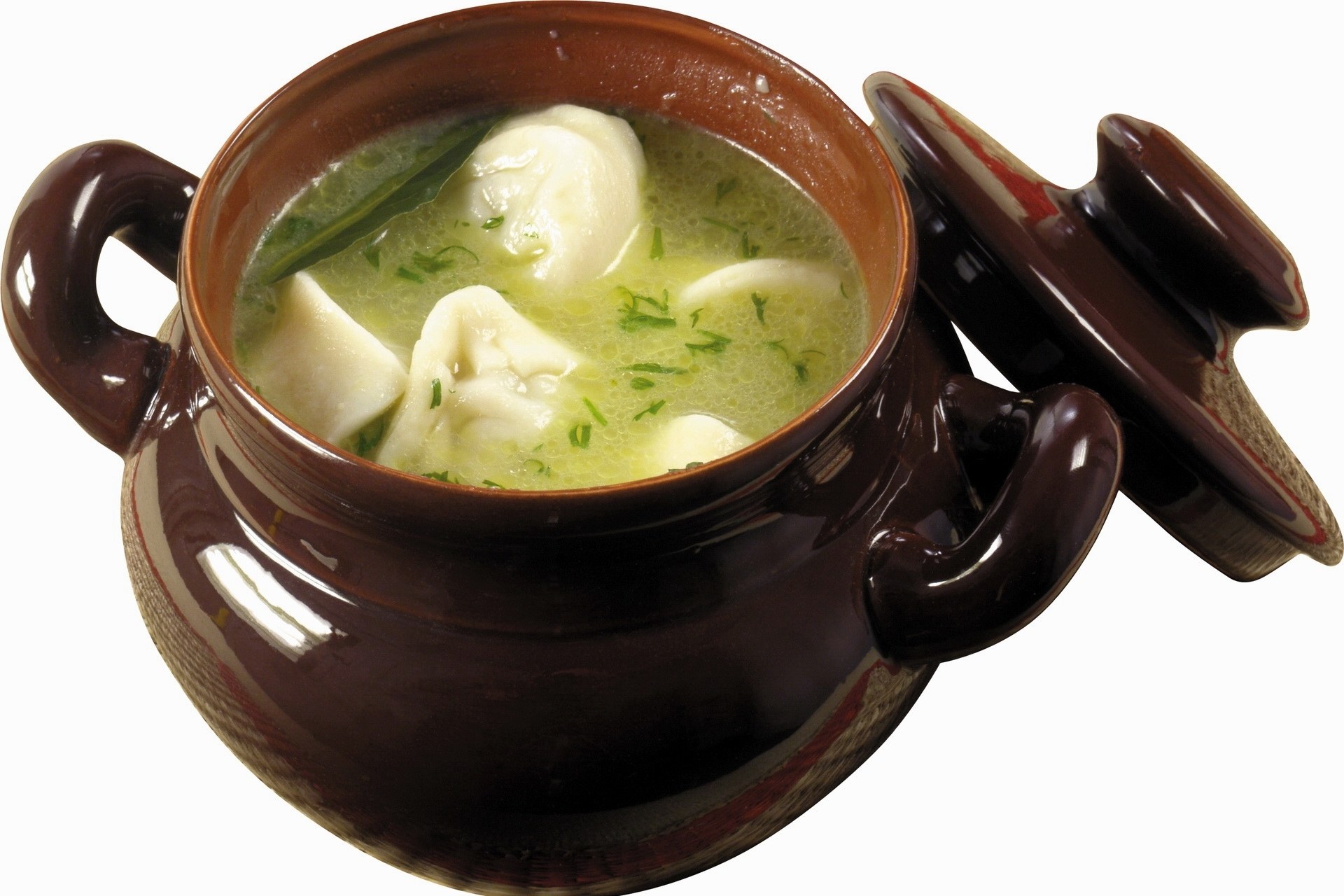 dumpling soup in a pot