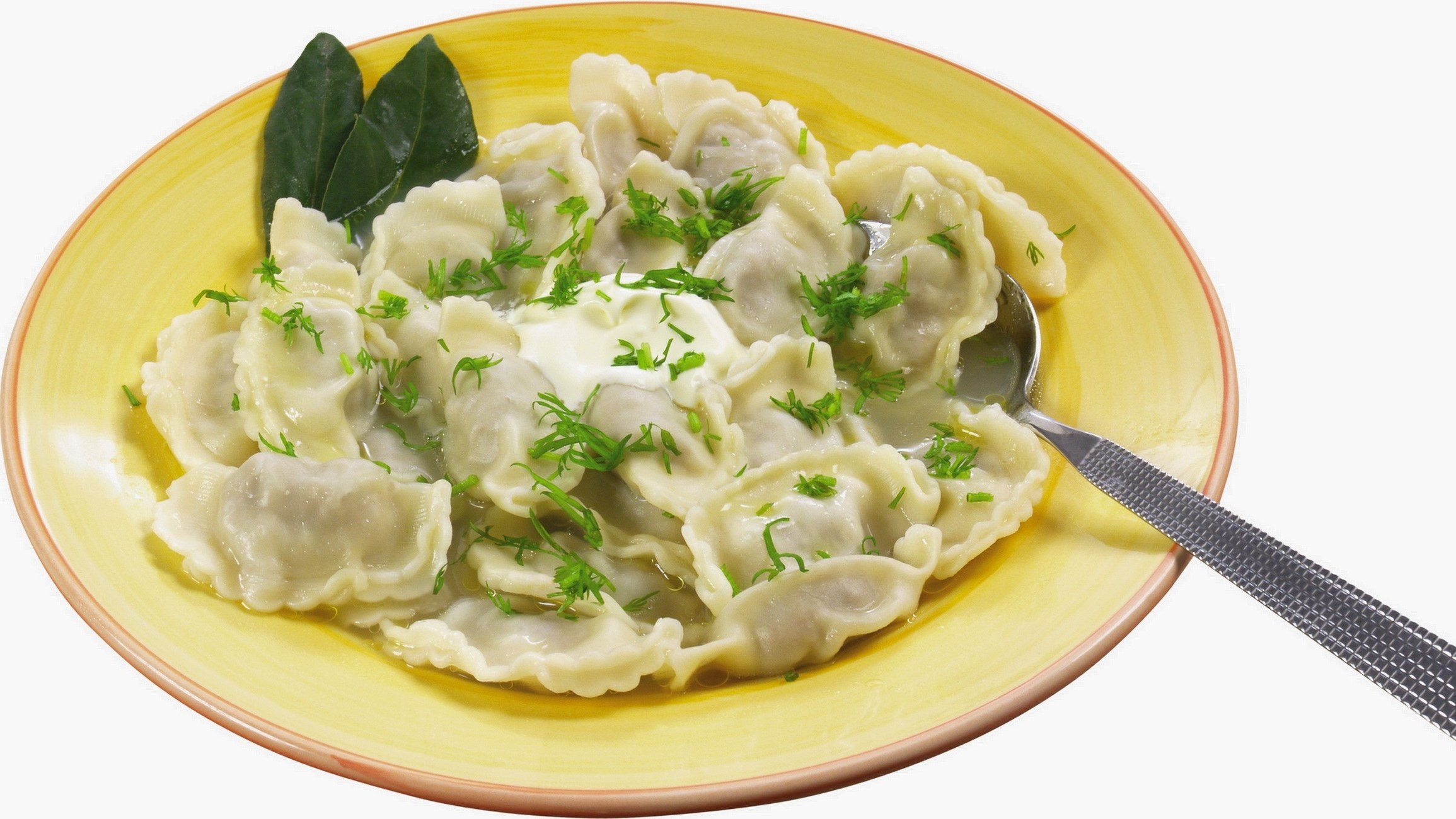 Dumplings with sour cream and dill