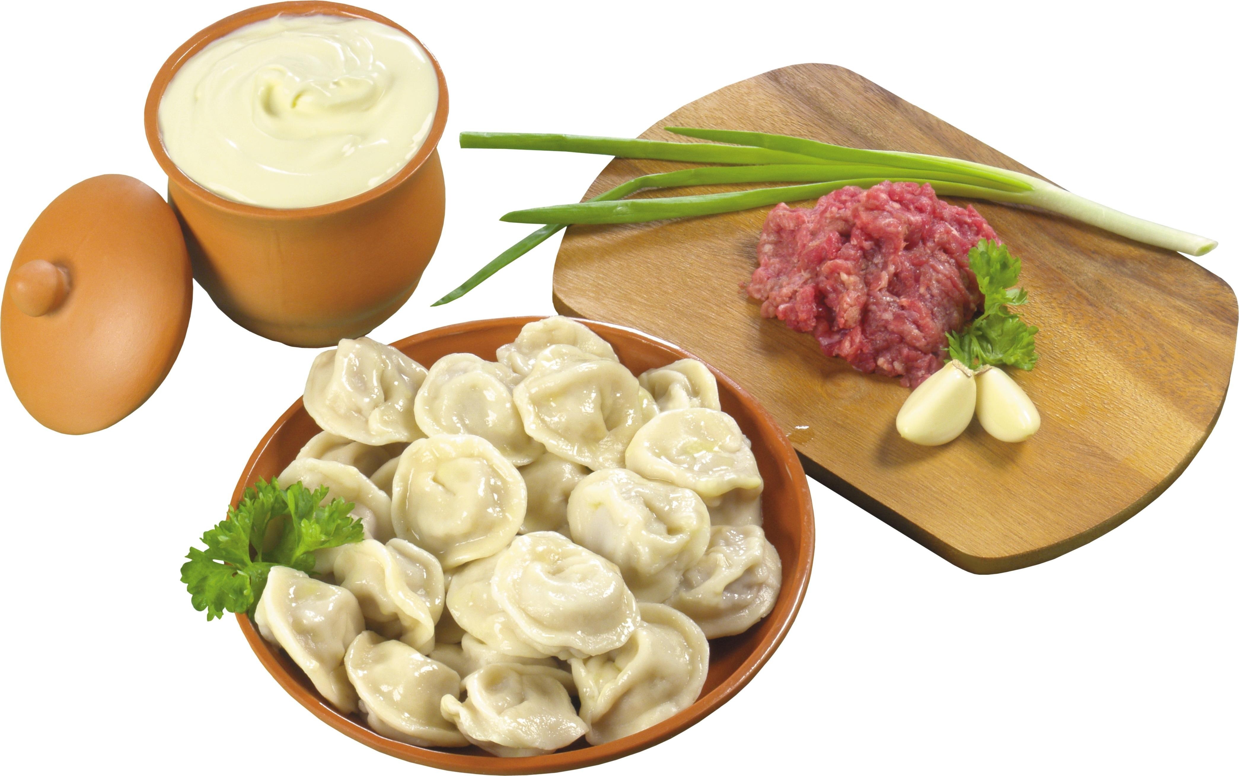 Dumplings with sour cream and ingredients