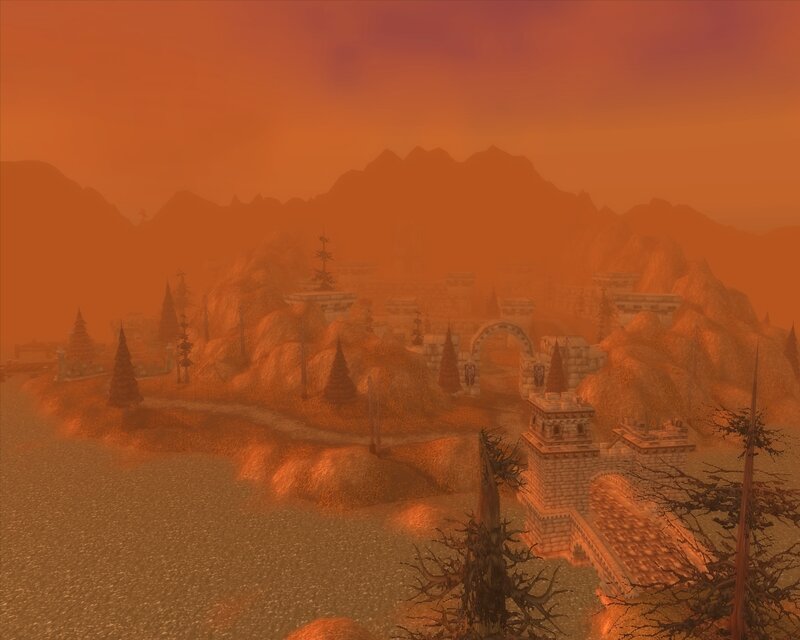 dun moran in orange haze