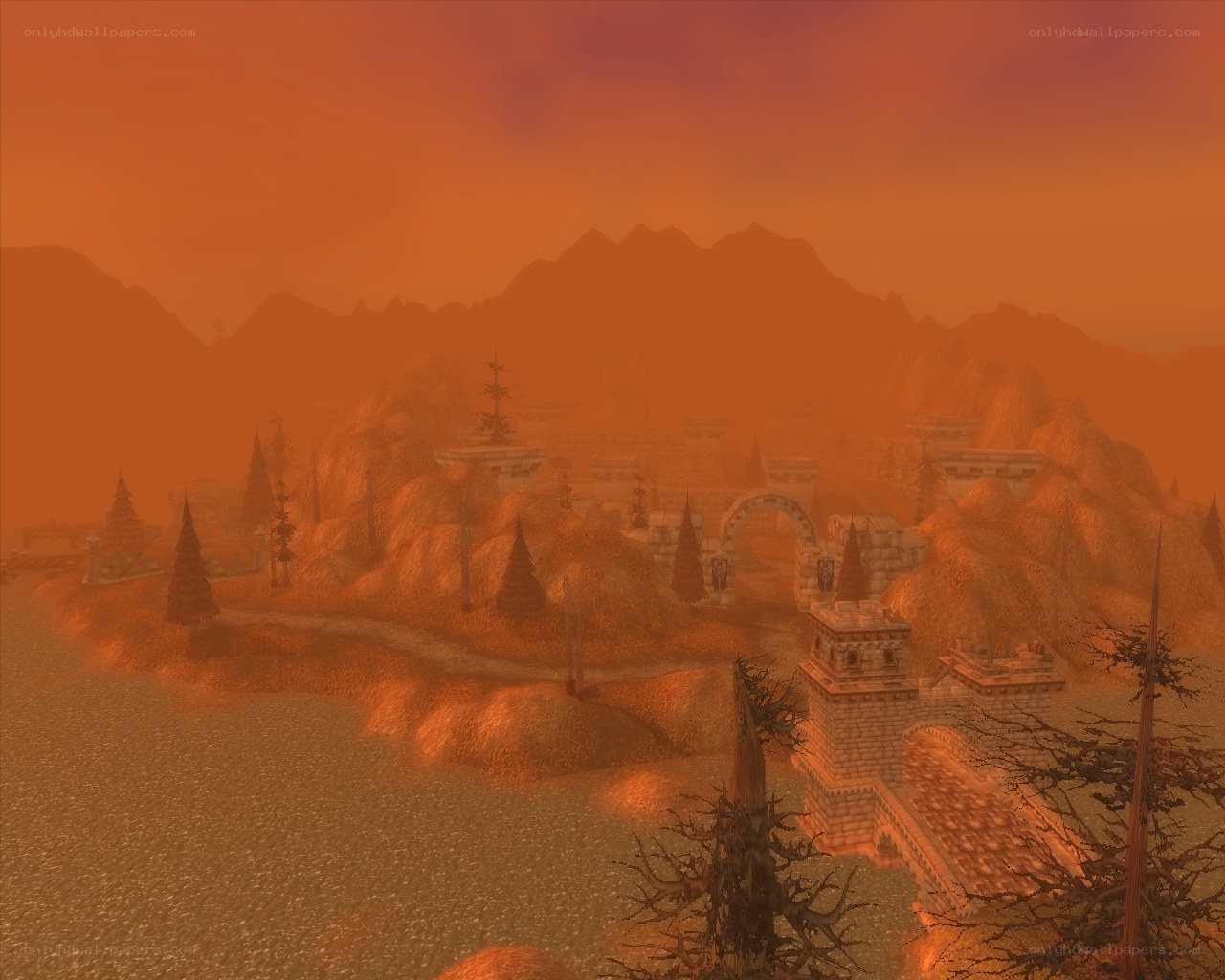 dun moran in orange haze
