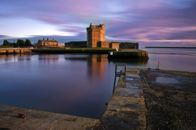 Dunbar Castle at dusk