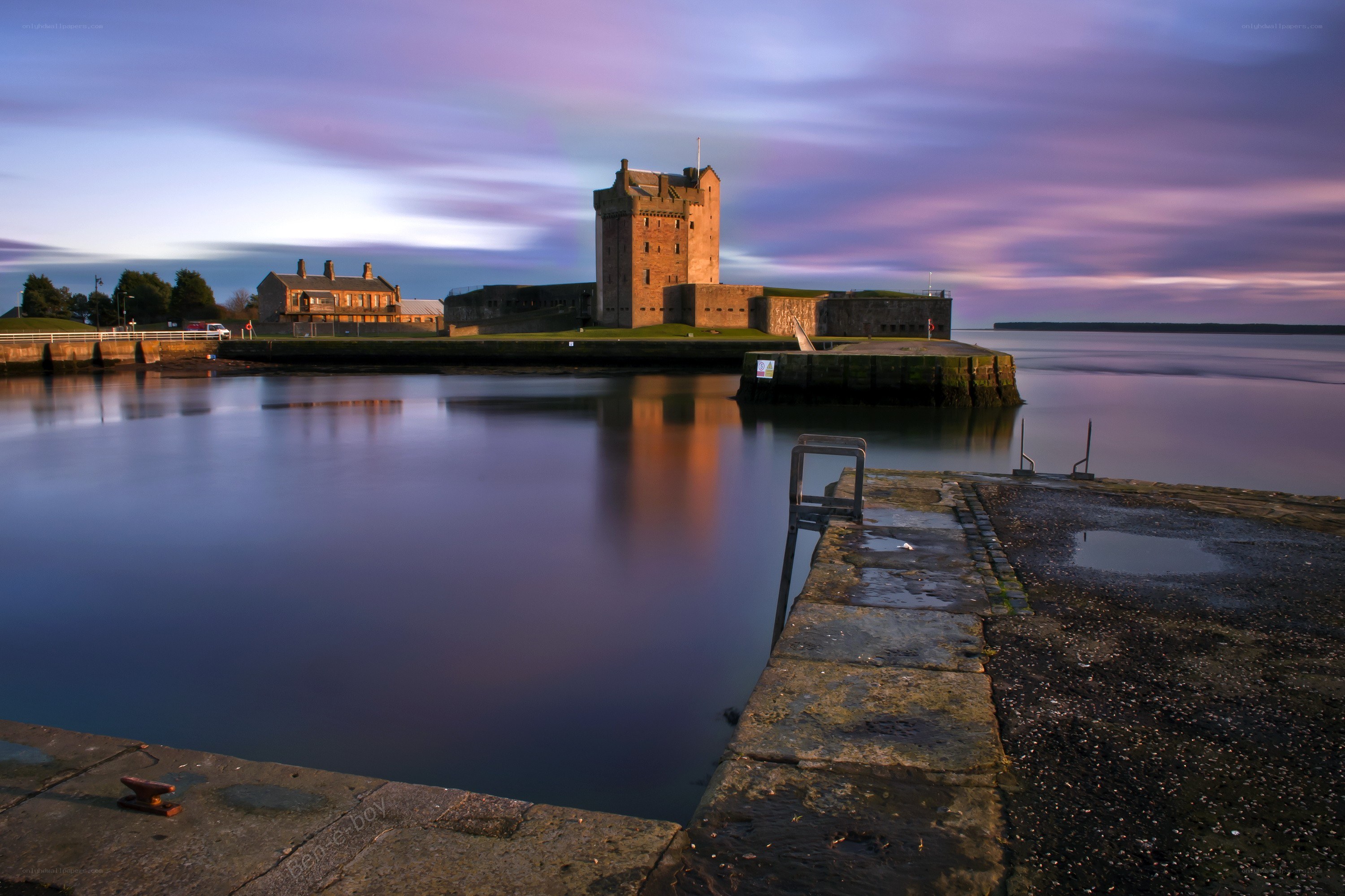 Dunbar Castle at dusk