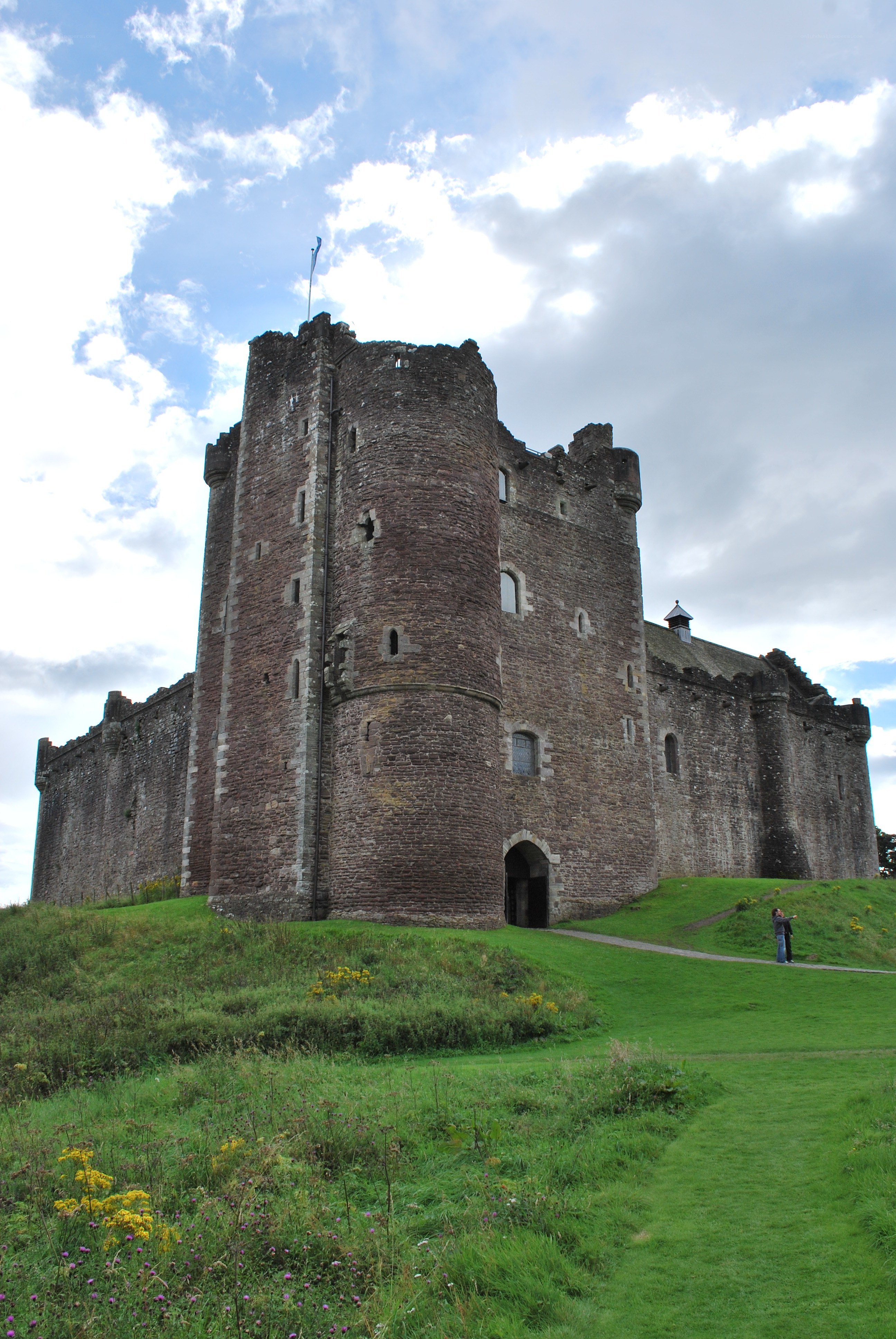 Dunbar Castle on a cloudy day